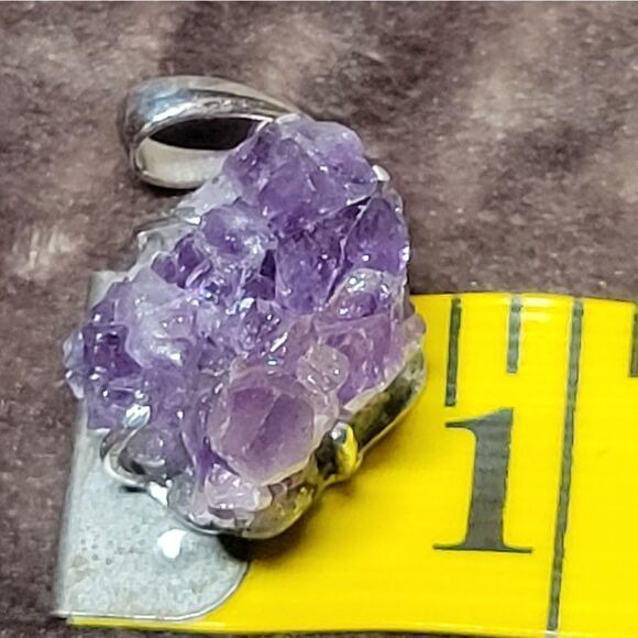 Purple Amethyst Cluster Pendant - Picture 5 of 11